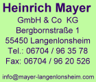 Anschrift von Mayer, Langenlonsheim (Fertighallen, Kellereitechnik, Traubenverarbeitung)